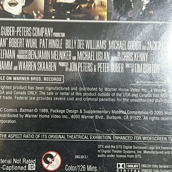 89 Tim Burton Batman Movie Two-Disk Special Edition DVD 2005 Release Widescreen - Picture 7 of 16
